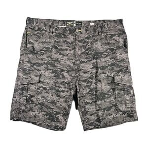 Ariat‎ Rebar Made Tough Cargo Shorts Men's 42 Black Digital Camo Relaxed 11"